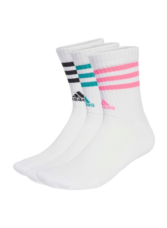 Adidas 3-Stripes Cushioned Crew Socks 3 Pairs - Image 1